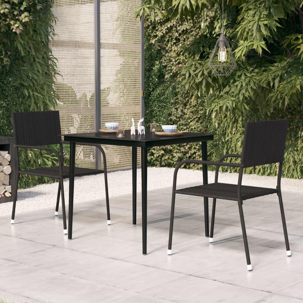 Patio Dining Table Black 31.5