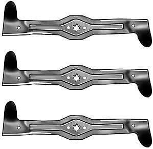 3 Pcs Lawn Mower Blades with 6-Point Star Center Hole, 21 Inch Length, 5-5/8 Inch Width, Left Hand Rotation, for Gas-Powered Equipment