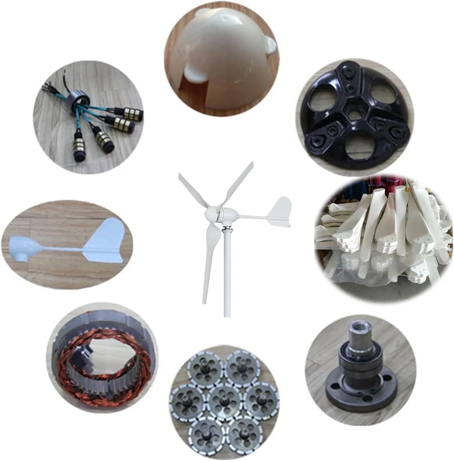 Wind Turbine Generator Kit, New Energy 2000W Wind Power Turbine nerator 12v 24v 48v Free Energy for Homeuse High Efficiency for Hybrid Solar Wind System(48V)