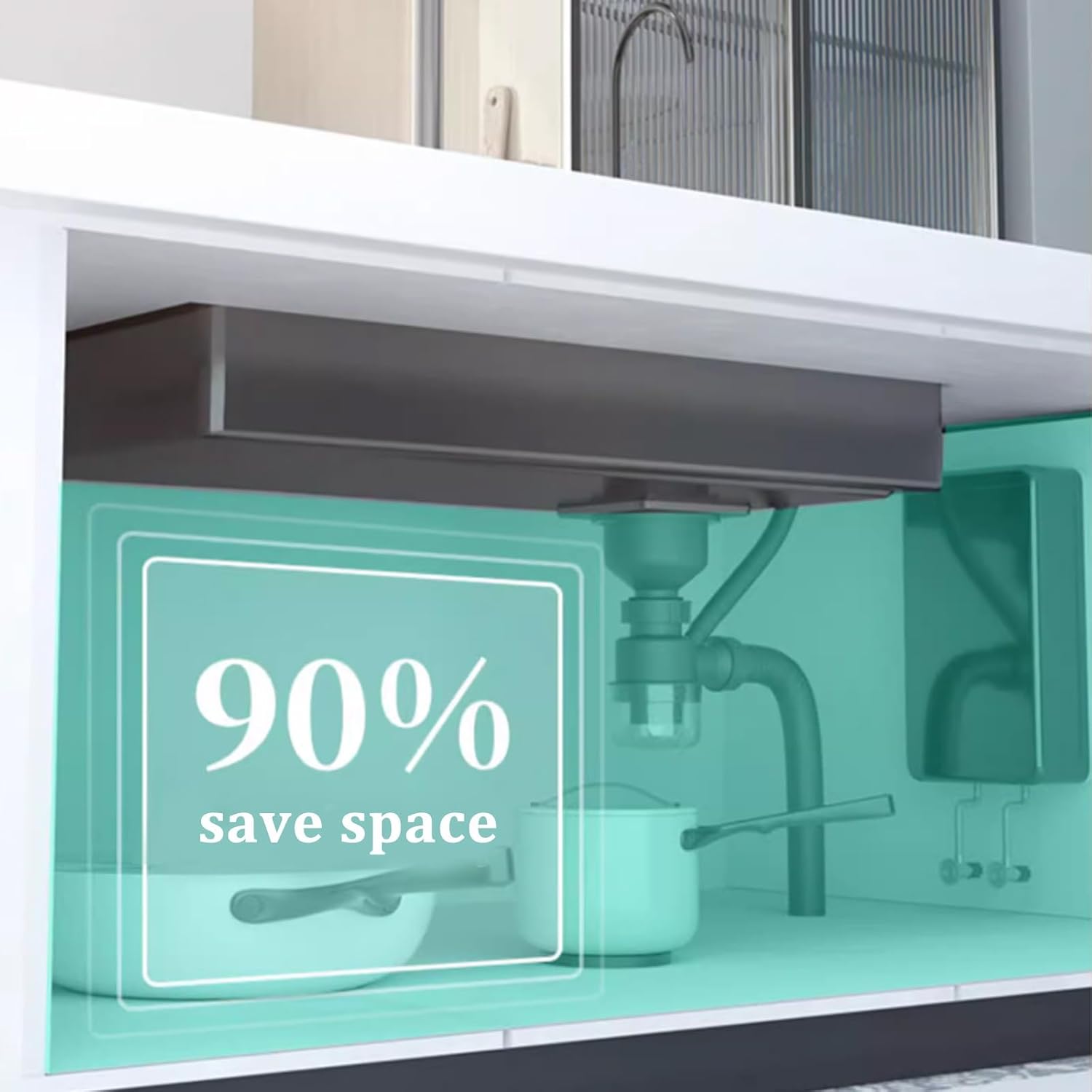 Kitchen Sink Tap,Black Kitchen Sink Digital Waterfall Faucet 304 Stainless Steel Sink Large Single Bowl Sink Including Cup Washer and Other Accessories (80x45x22cm)