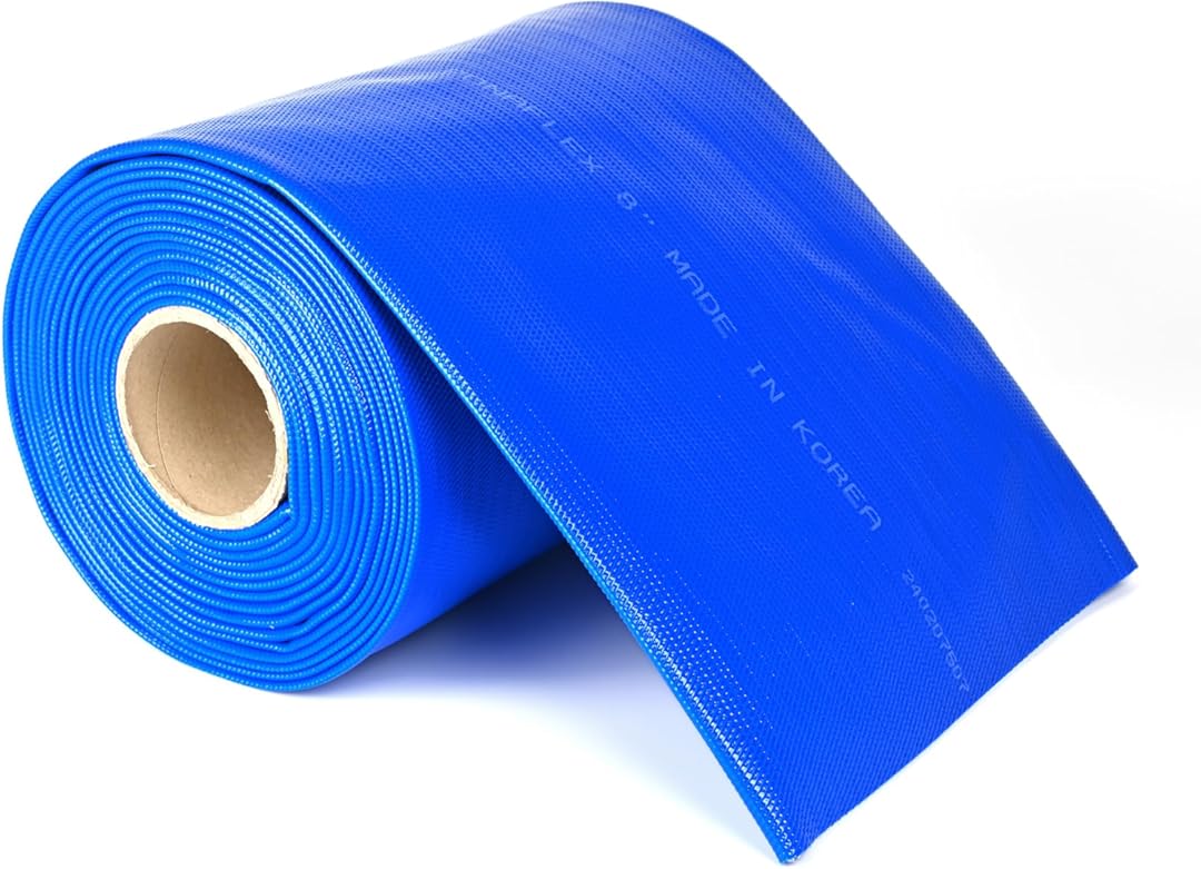 Discharge Hose 8 Inch x 25 ft, Lay-Flat, Backwash, Pool, Irrigation, Agriculture and Industrial, No Clamps - PonaFlex