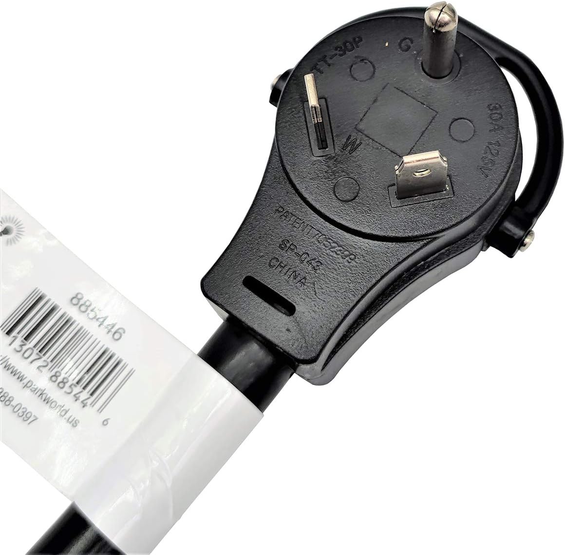Parkworld 885446 NEMA TT-30P to L14-30R Adapter Cord, RV 30A TT-30 Male Plug with Handle to Generator 30A 4-Prong L14-30 Female Receptacle (36 Foot)