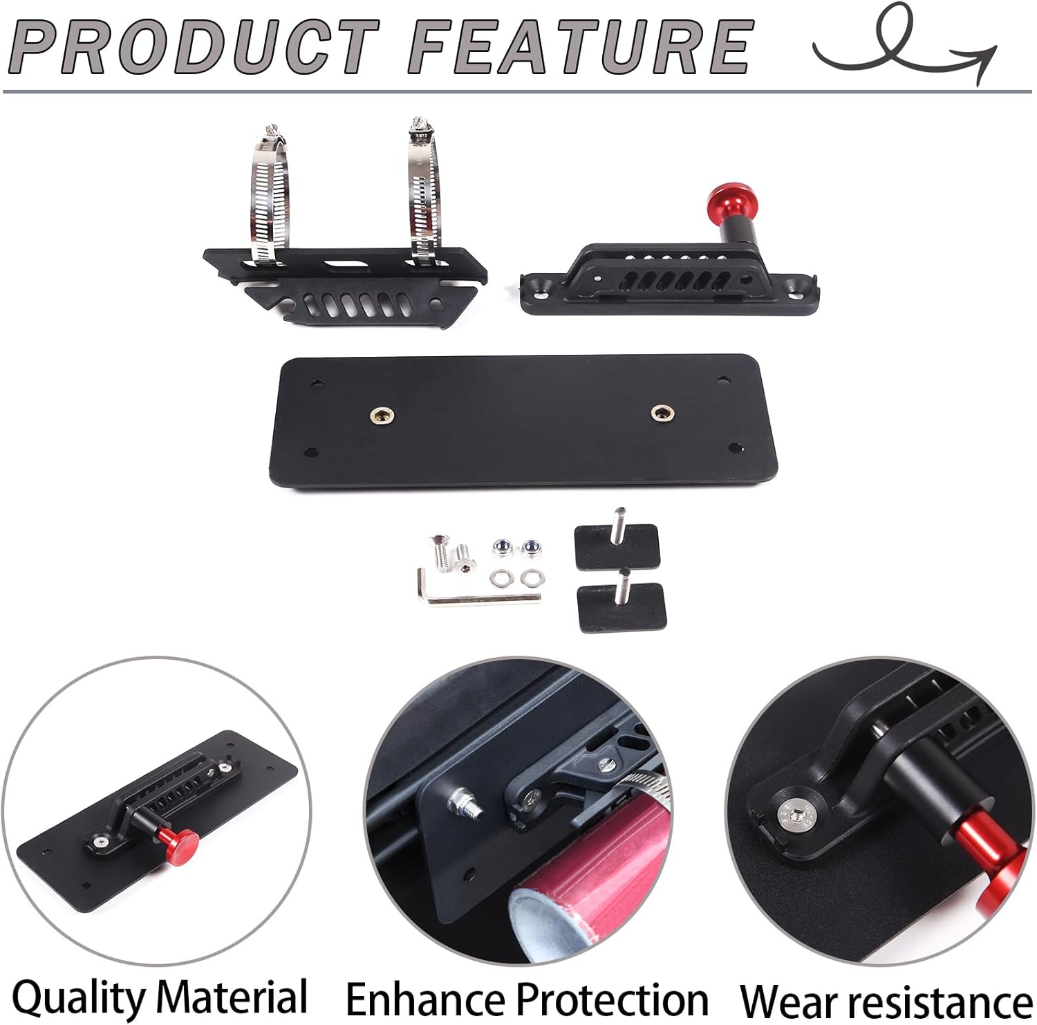 Lcojicep Fire Extinguisher Bracket Under The Truck Bed Rail Side Mount Compatible with Tacoma/Tundra 2016-2022 Car Adjustable Fire Extinguisher Bottle Tie Bracket Accessories