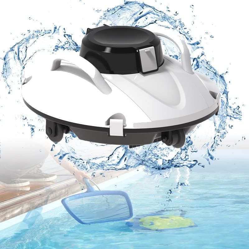 Automatic Pool Cleaner, Cordless Robotic Pool Cleaner, Waterproof, Dual-Motor, 160μm Fine Filter for Above/In Ground Pool Up to 85 Sq.Ft
