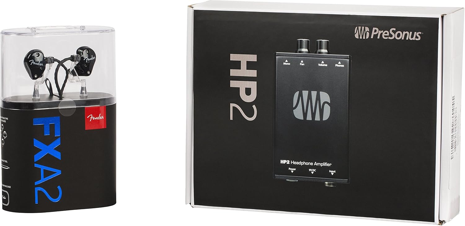 Fender MXA2 Bundle with FXA2 Pro In-Ear Monitors & PreSonus HP2 Headphone Amplifier