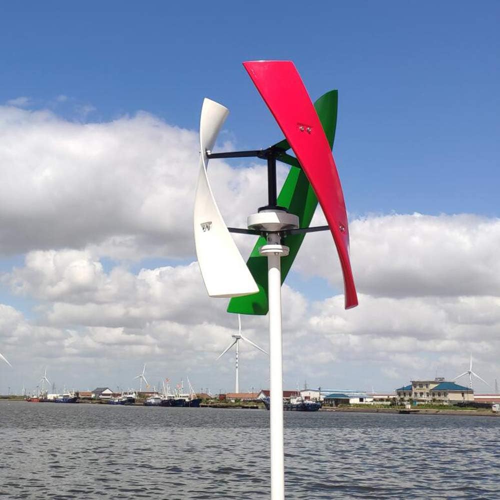 400w 12v/24v/48v Vertical AXIS Permanent Maglev Wind Turbine Generator MPPT Controller Free Energy High Efficiency (24V Without Controller, Red)