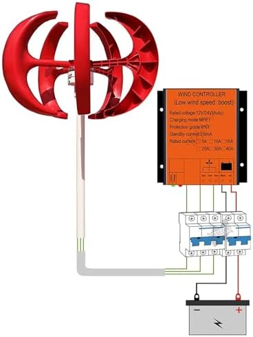 Wind Turbine Home Use Horizontal Generator Kits Blades with Controller to Charge Batteries Off Generator,5 Blade Wind Turbine Kit, 100-500W Vertical Wind Turbine Generator, 1.5m/S Start Wind