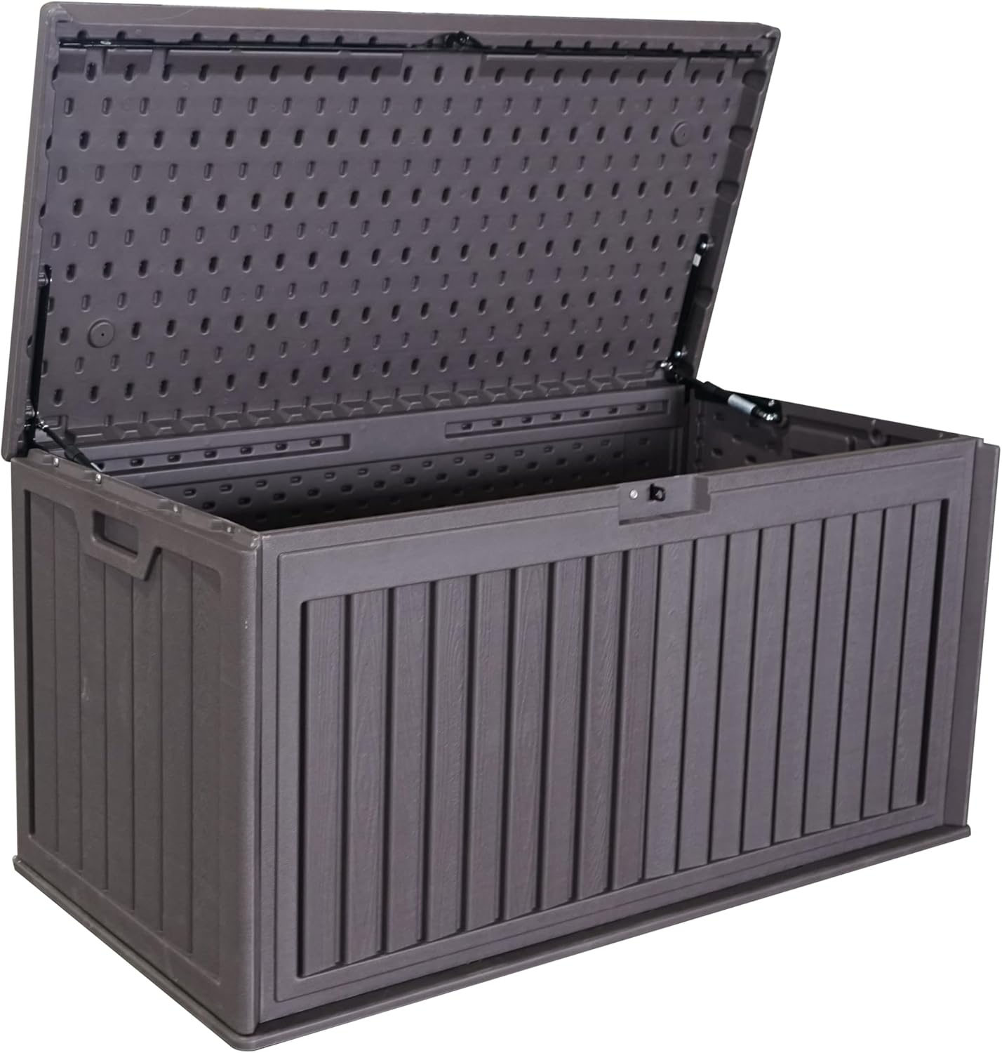 Outdoor Storage Box, 100 Gallon Deck Box Indoor and Outdoor Use, Resin Waterproof Lockable UV Resistant Extra Large Patio Storage Box for Patio Furniture Cushions, Gardening Tools, Pool Accessories