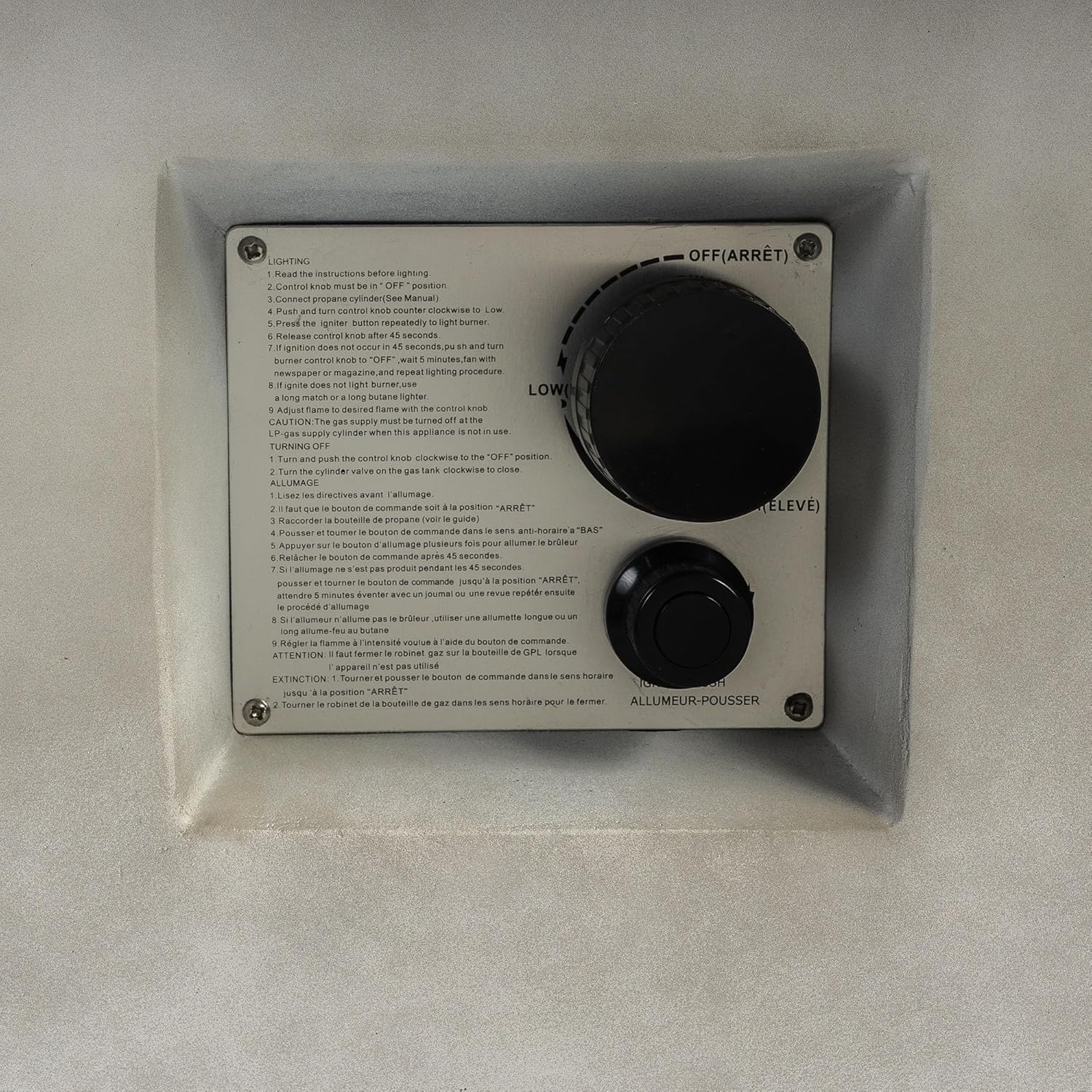 60in Concrete Fire Pit Table Rectangular Propane Gas Fire Pit Table with Storage Cabinet