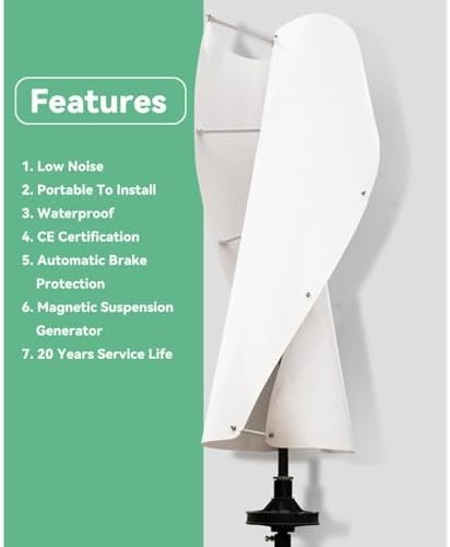 2000W/4000W/8000W/10000W Wind Turbine Generator Kit - 12V/24V/48V Off-Grid System with Hybrid MPPT Charge Controller, Low Noise Maglev Design for Efficient Power Generation and Garden Lighting