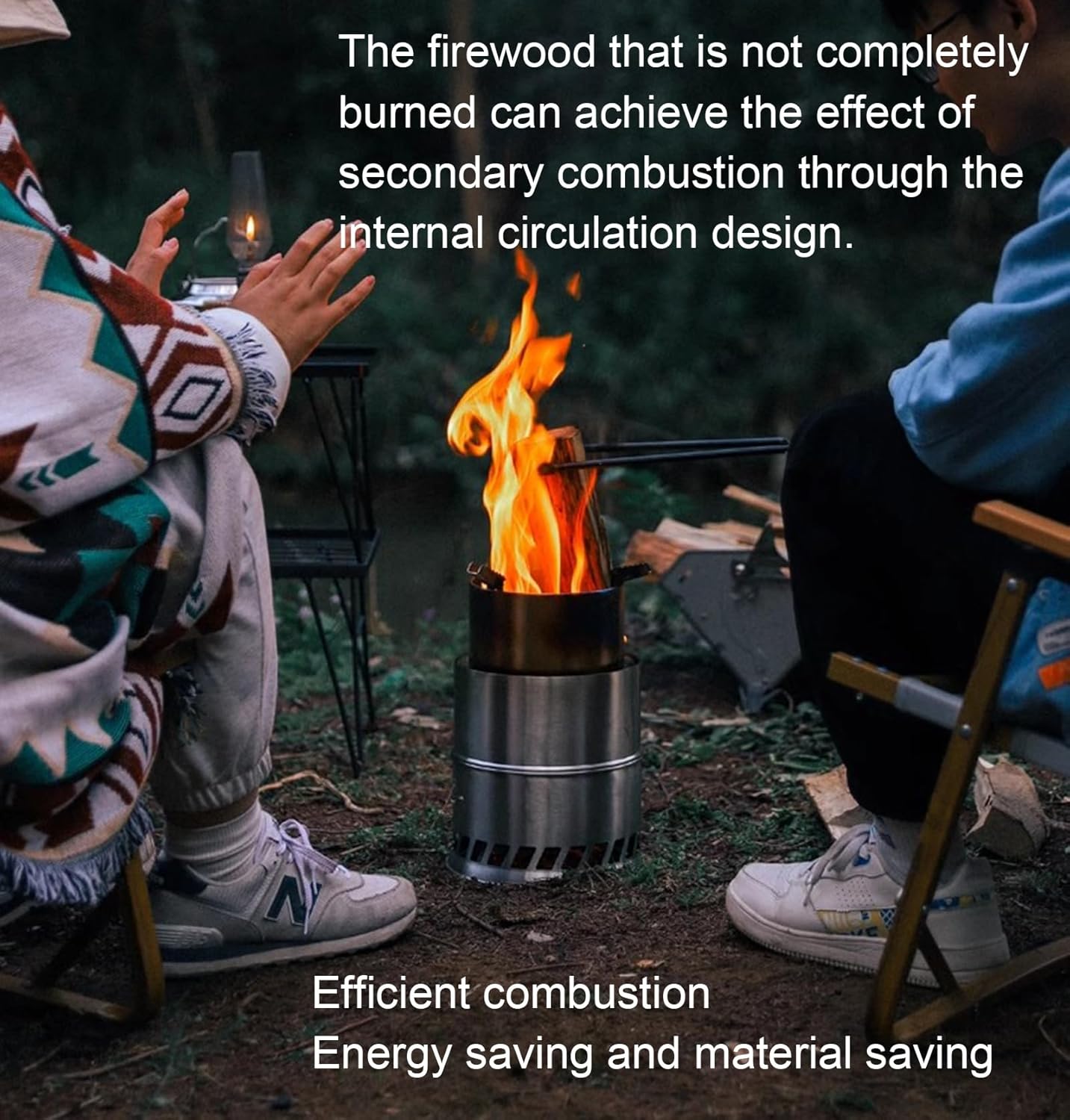 Smokeless Fire Pit with Stand Portable Stainless Steel Bonfire Pit Outdoor Wood Burning Firepit for Outside Patio Camping,Large