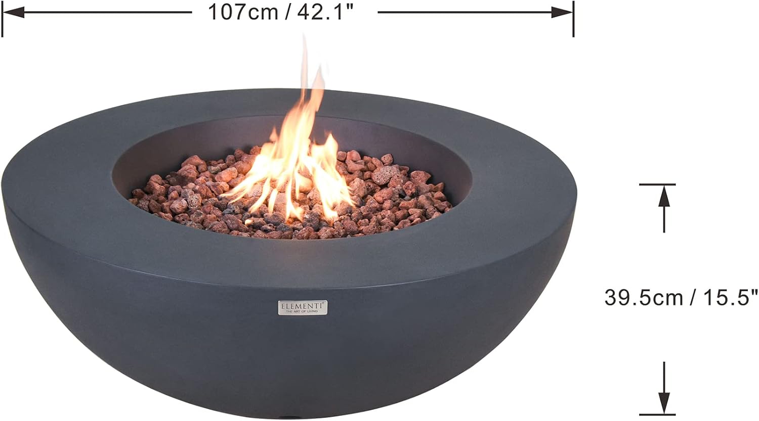 Lunar Bowl Concrete Fire Pit 42