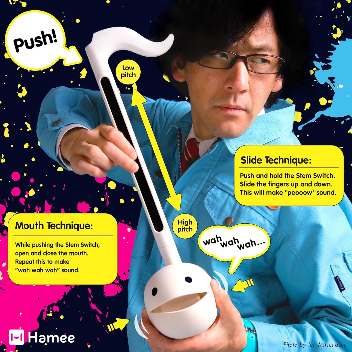 Otamatone Deluxe Electronic Musical Instrument for Adults Portable Synthesizer Digital Electric Music from Japan by Maywa Denki Cool Stuff Gifts, Monster (Lime Green) [English Manual]