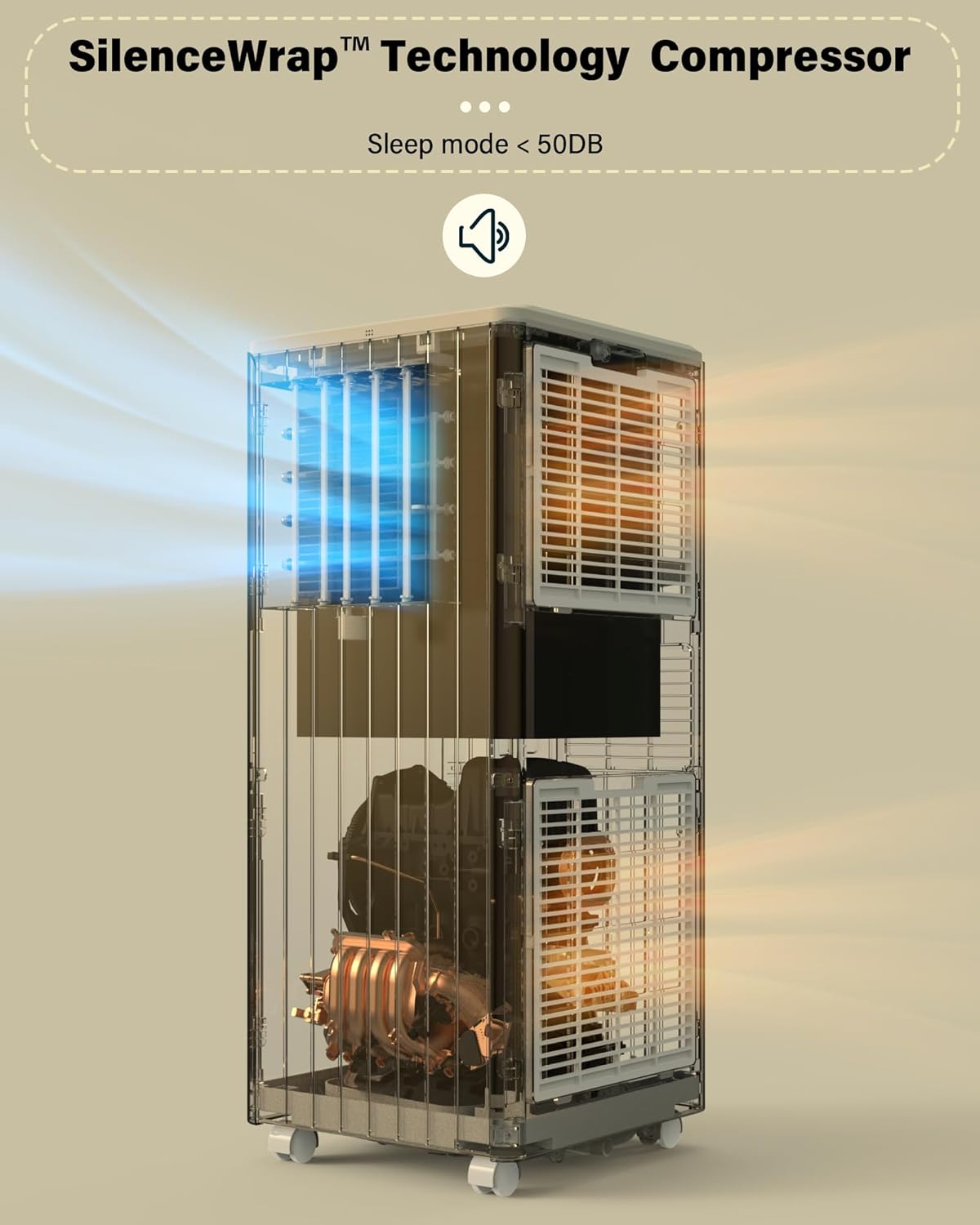 8000 BTU Portable Air Conditioners Portable AC Unit with Cool, Dehumidifier, Fan Modes, Standing Air Conditioner for Room Bedroom up to 350 sq.ft, Remote Control, Timer, Sleep Mode, Installation Kit