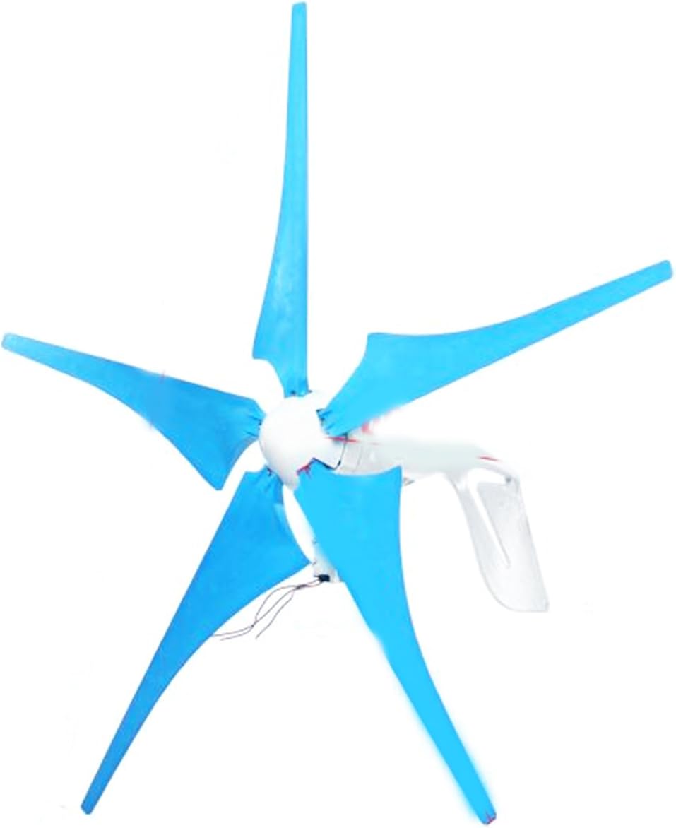 12V/24V/48V DC Windmill Power Generator Kit, 3000W 5-Blade Automatically Adjust The Windward, 3 Phase AC Permanent Magnet Generator Kit with Controller(White)