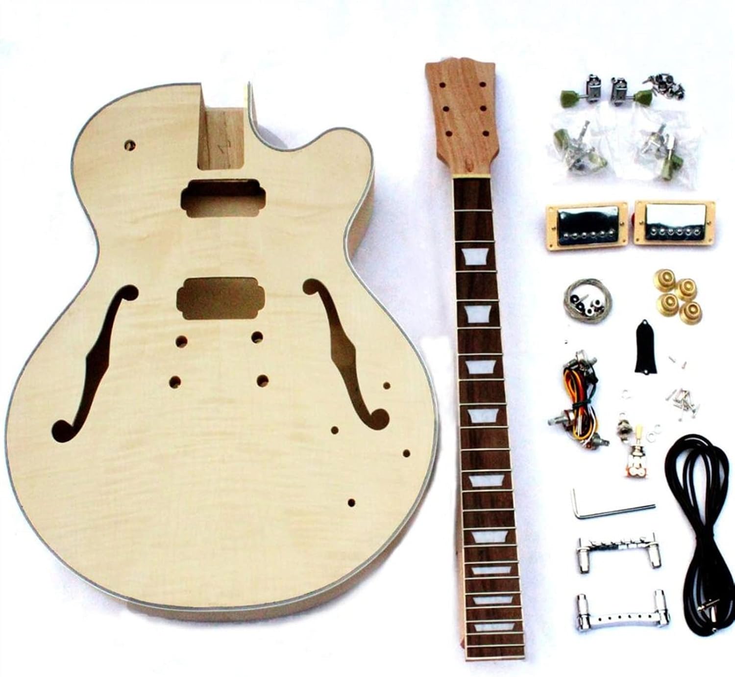 TSTS Half Hollow DIY Electric Guitar Body Kit with All Accessories Guitar DIY Accessory