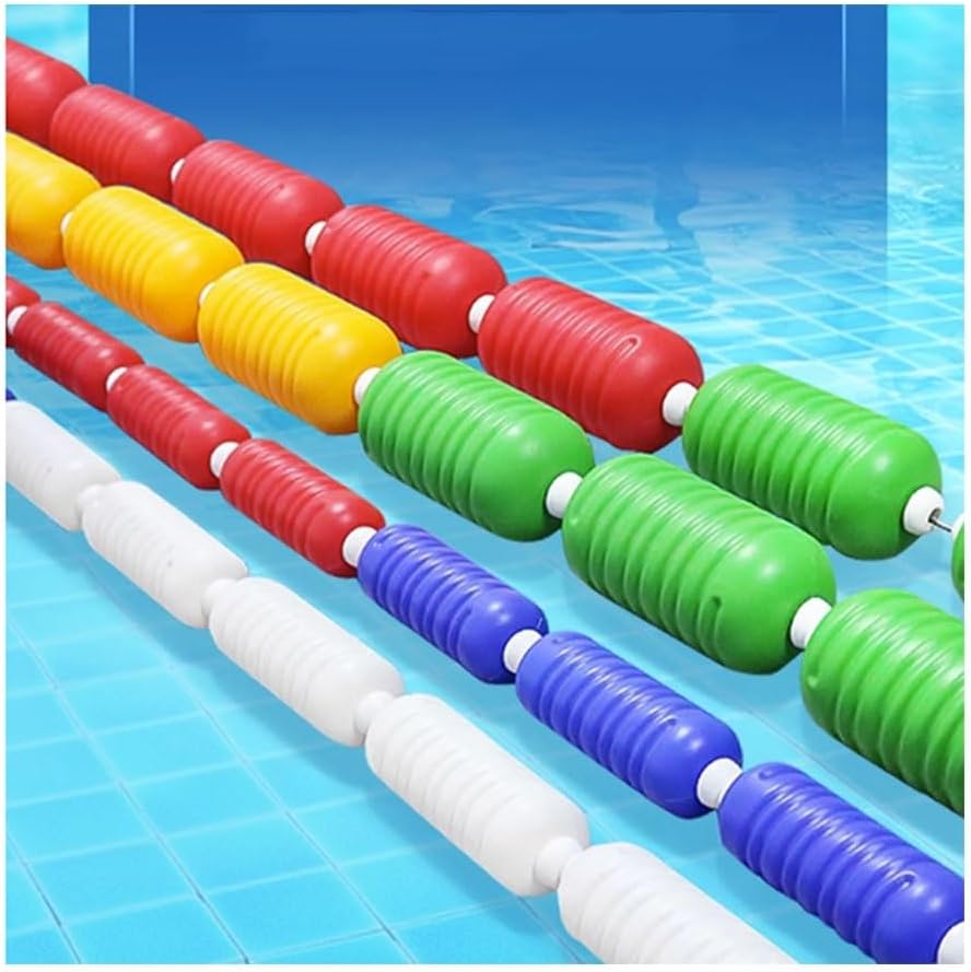 GRRICEPL Swimming Pool Lane Lines, Pool Floating Rope, Competition Rope Isolation Separation Waterline, Swimming Pool Accessory, Safety Float Lines (Color : 6cm/Multi-Colored, Size : 10m)