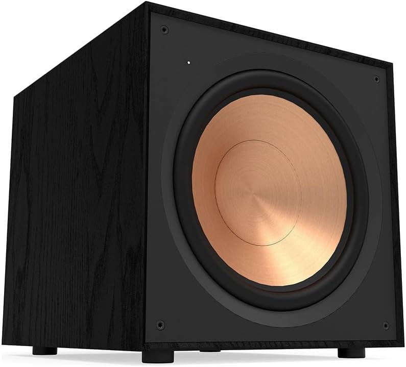 Klipsch Reference R-121SW 12” Front-Firing Subwoofer with revamped Spun-Copper thermoformed crystalline Polymer woofers and an All-Digital Amplifier for Premium Sound in Black