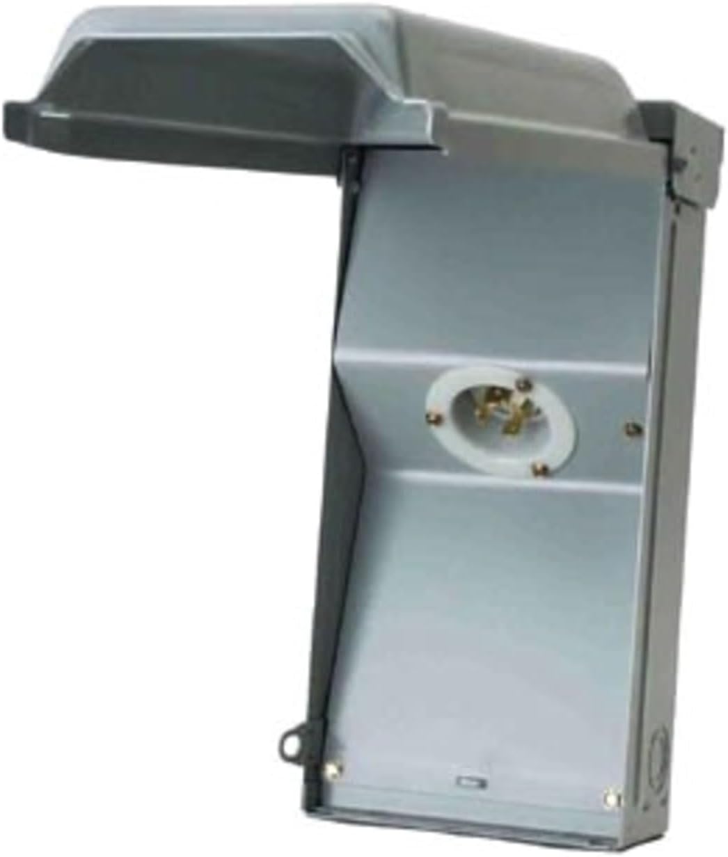MIDWEST U030N 30A Power Inlet • 120/240V AC Input • Outdoor Power Inlet Box • NEMA 3R Enclosure • L14-30 Configuration • for Generators, Transfer Switches, and RV Hookups