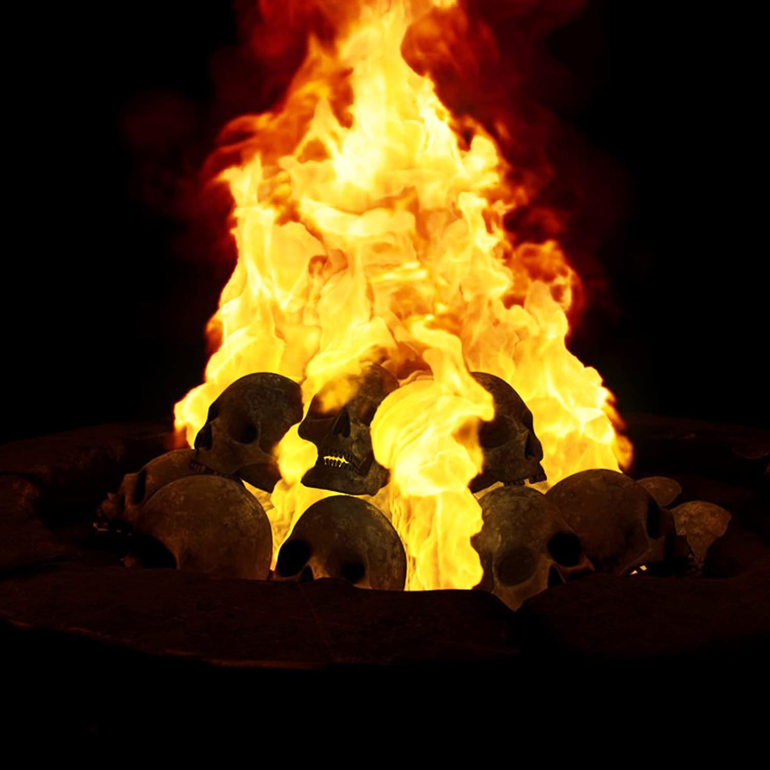 Ceramic Human Skull Fire Pit Gas Log Fire Log Skull Charcoal Decor for Outdoor Fireplace and Fire Pit, Indoor or Outdoor Fireplaces, Bonfire, Halloween Decor (Fireproof)(Refractory) (8)