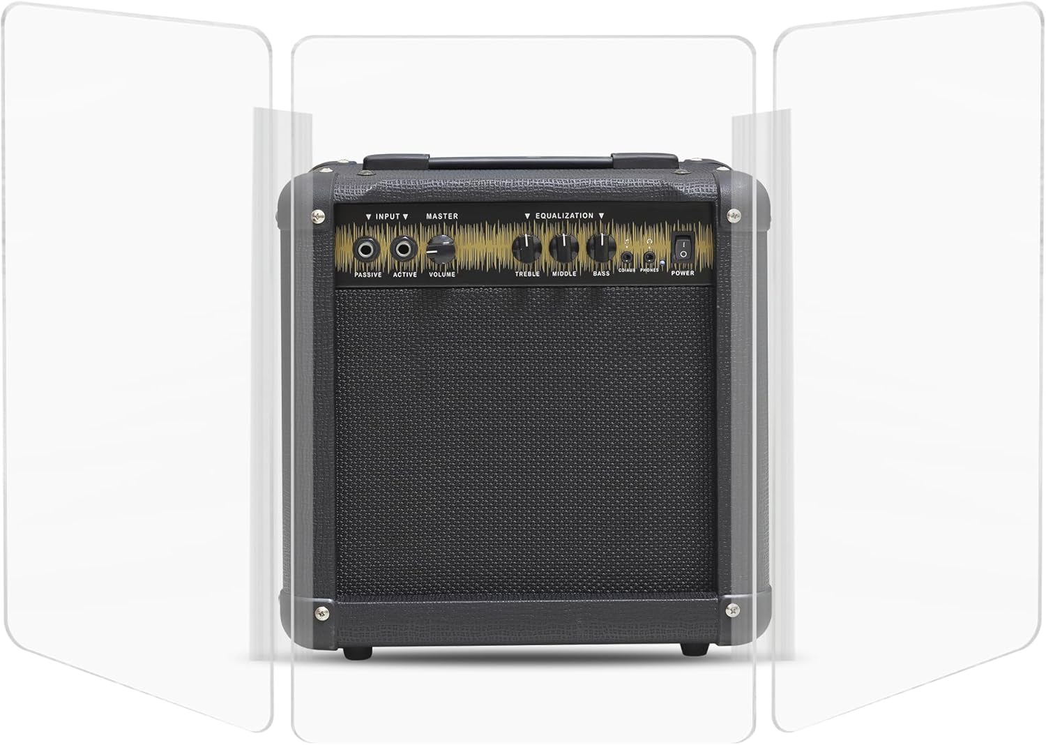 PENNZONI Amp Shield, Amp Acrylic Shield, Guitar Amp Shield, Clear Acrylic Panel Amp Shield with Plastic Hinges (3 Panels, 3ft x 6ft)