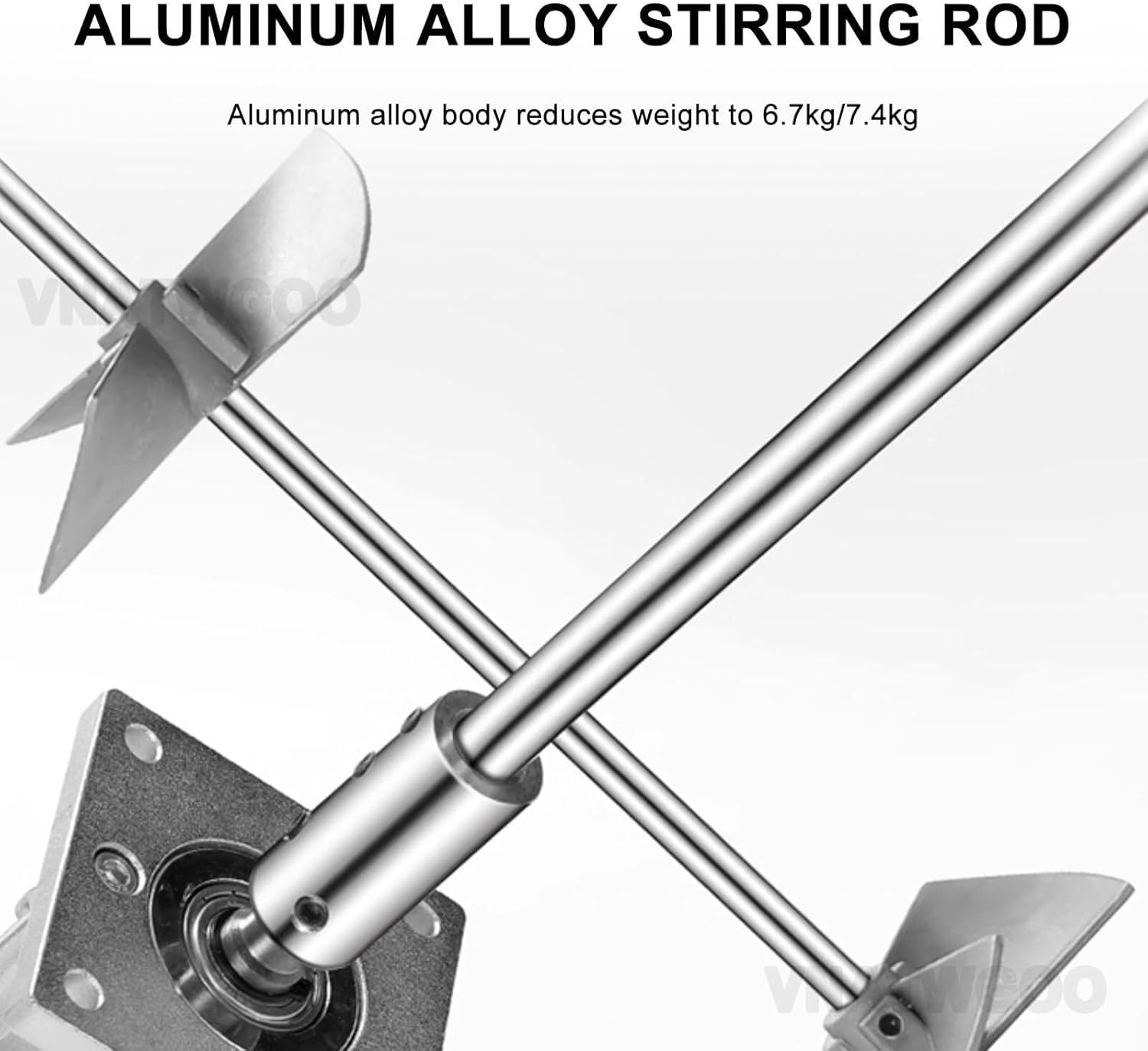 Industrial Clamp-Type Pneumatic Mixer, 50/100 Gallon Aluminum Alloy Agitator, Adjustable Speed Stirring Machine, for Liquids, Paint(100gallons)