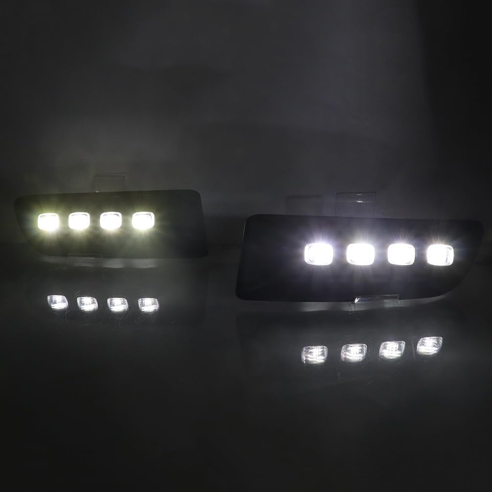 LED Fog Lights DRL Fit for 2003-2009 Toyota Land cruiser Prado 120 with Amber Sequential Turn Signal Driving Lights Front Bumper Daylight HeadLights Fog Lamp Accessories