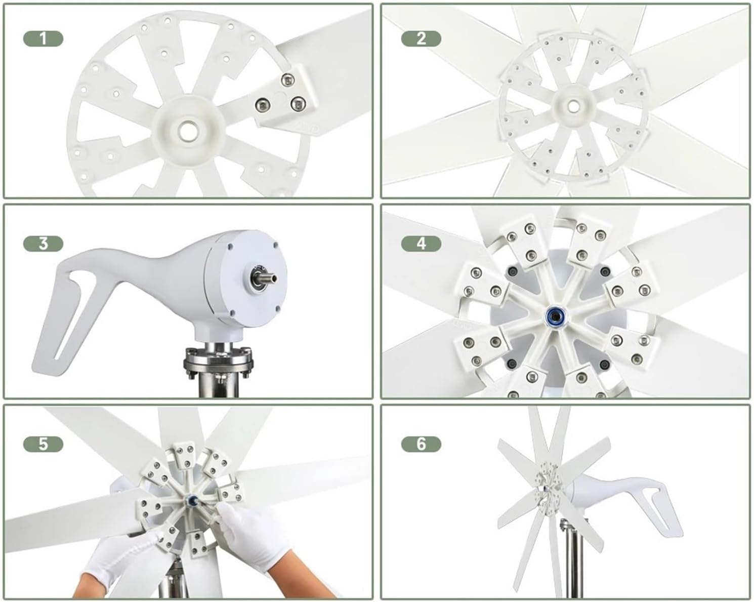 1000W Wind Turbine Generator Kit Horizontal Turbine 12V/24V/48V Low Noise Household with 7 Blades Low Starting Speed for Home(Off Grid System,48V_1000W)