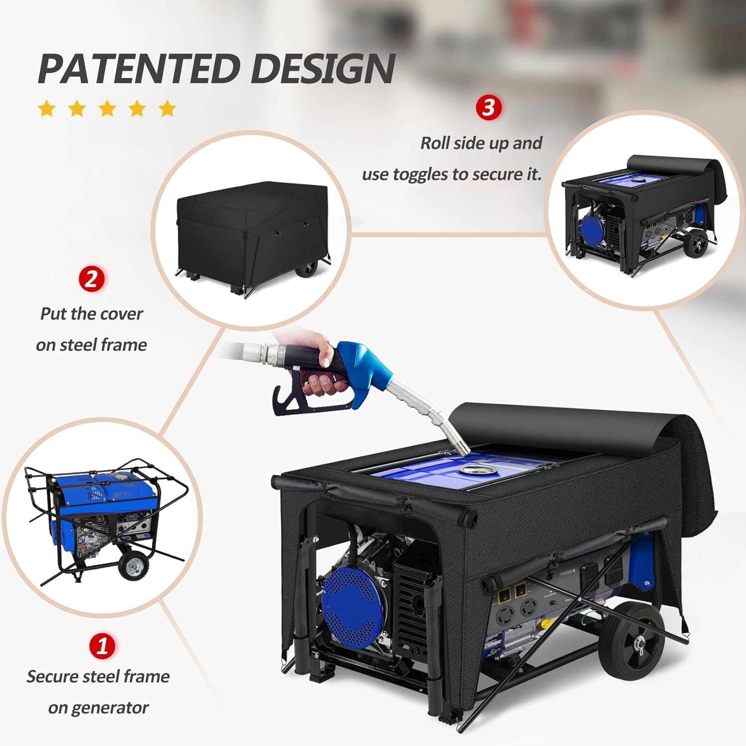 Porch Shield Generator Covers Running - Heavy Duty Waterproof Generator Rain Tent Shelter for 3500w-12000w Black