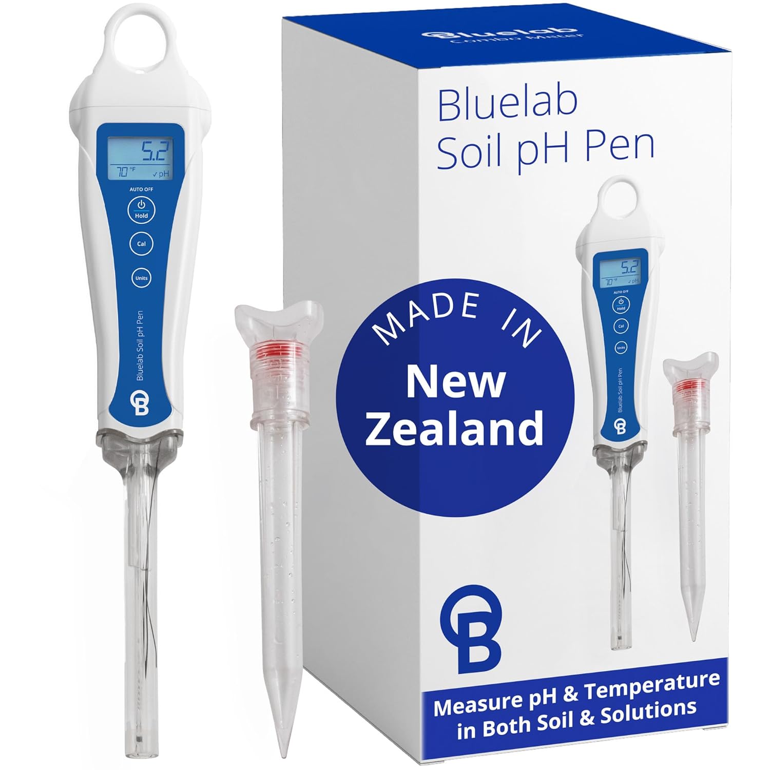Bluelab PENSOILPH Soil pH Pen, Digital Meter and Water Test Kit, Also Used for Coco and Rockwool with Easy Calibration for Hydroponic System and Indoor Plant Grow, Clear
