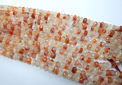 13 inch natural beads strand of 8.5-9mm faceted rondelle strawberry quartz gemstone beads for DIY jewelry - necklace, bracelet, earring, ring.