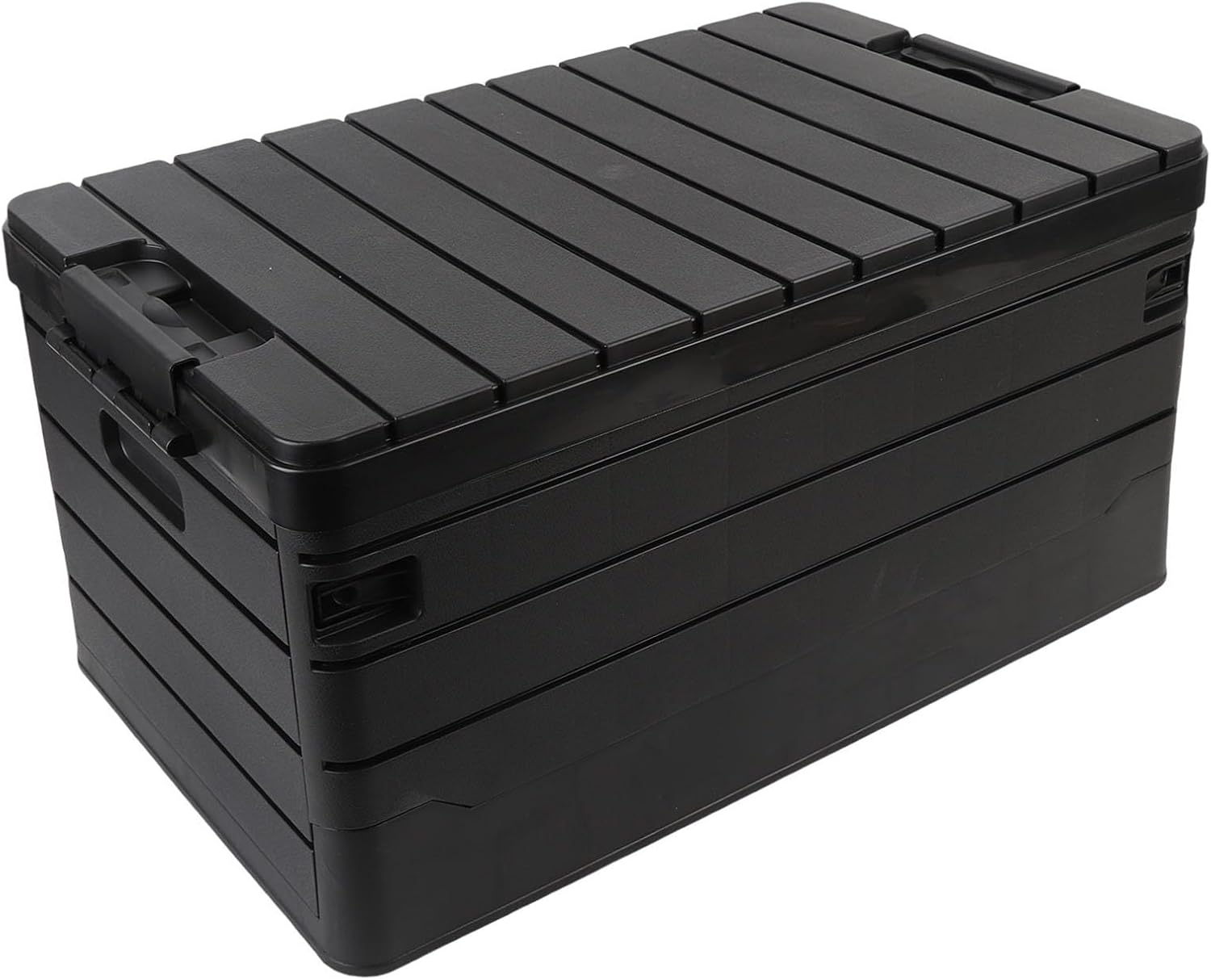 Outdoor Storage Box, PP Material 60L Large Capacity Folding Deck Box for Patio Garden Camping, Weatherproof Storage Bin with Secure Lid