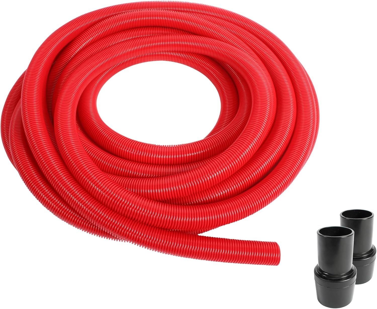 50 Ft. Red Ultra-Flexible Crushproof Commercial Wet/Dry Vacuum Hose with 1.5 Inch Inner Diameter and 2 Swivel End Cuffs