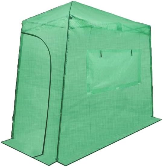 Garden Winds Custom Fit Replacement Cover Compatible with The Eagle Peak GH36 9' x 4' Lean to Portable Walk in Instant Pop Up Greenhouse Zipper Entry Doors Mesh Side Window - PE Fabric - Green