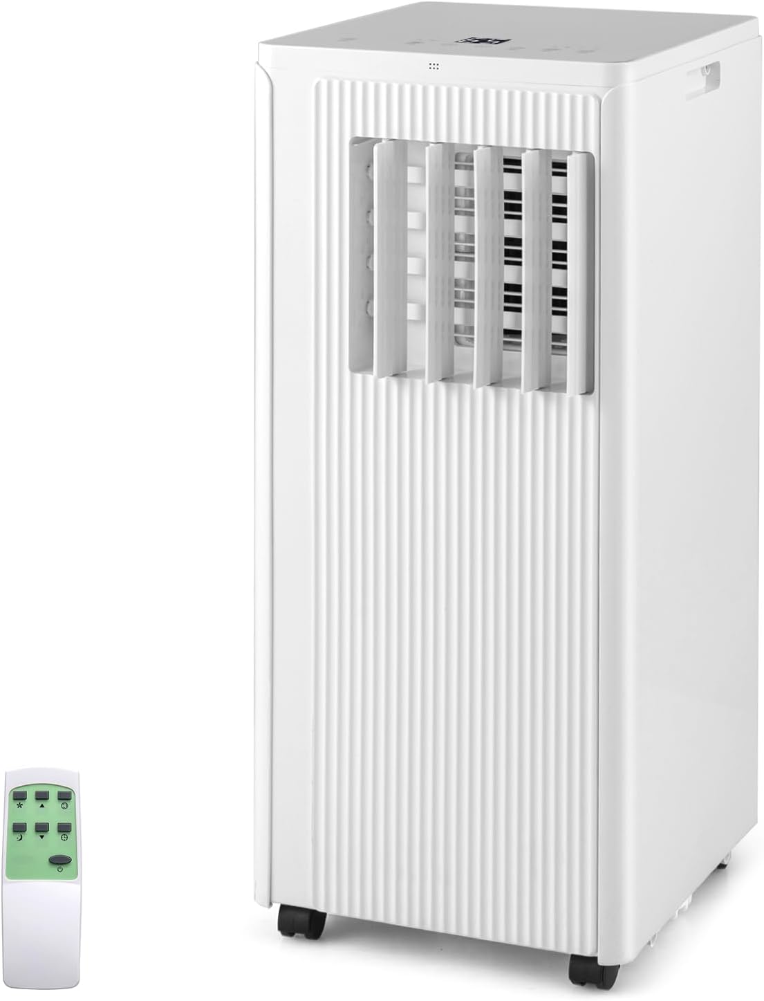 COSTWAY 4-in-1 Portable Air Conditioner, 10000 BTU Standing Air Cooler w/Fan & Dehumidifier, 24H Timer, Remote Control & Window Installation Kit, AC Unit Cools Rooms up to 350 Sq.Ft