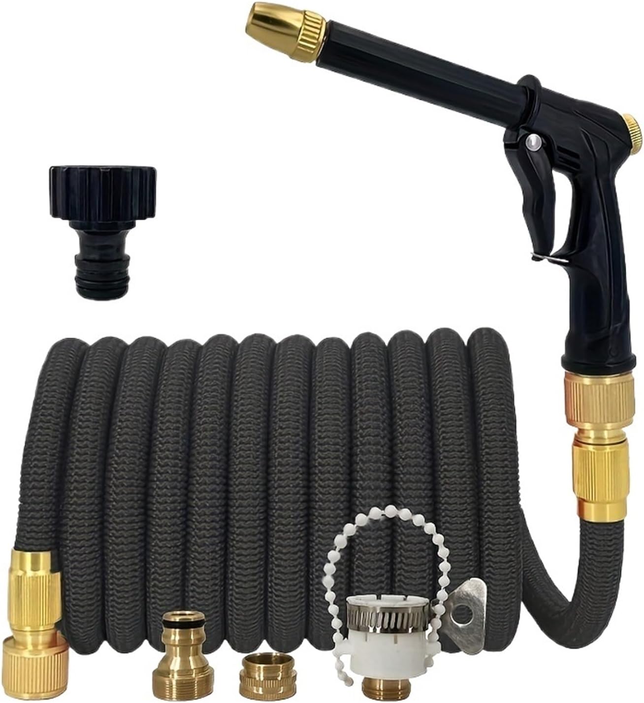 Revive Furniture Expandable Magic Hose High Pressure Car Wash With Spray Gun Set Outdoor Watering Irrigation Tool Garden(1/2''_150FT)
