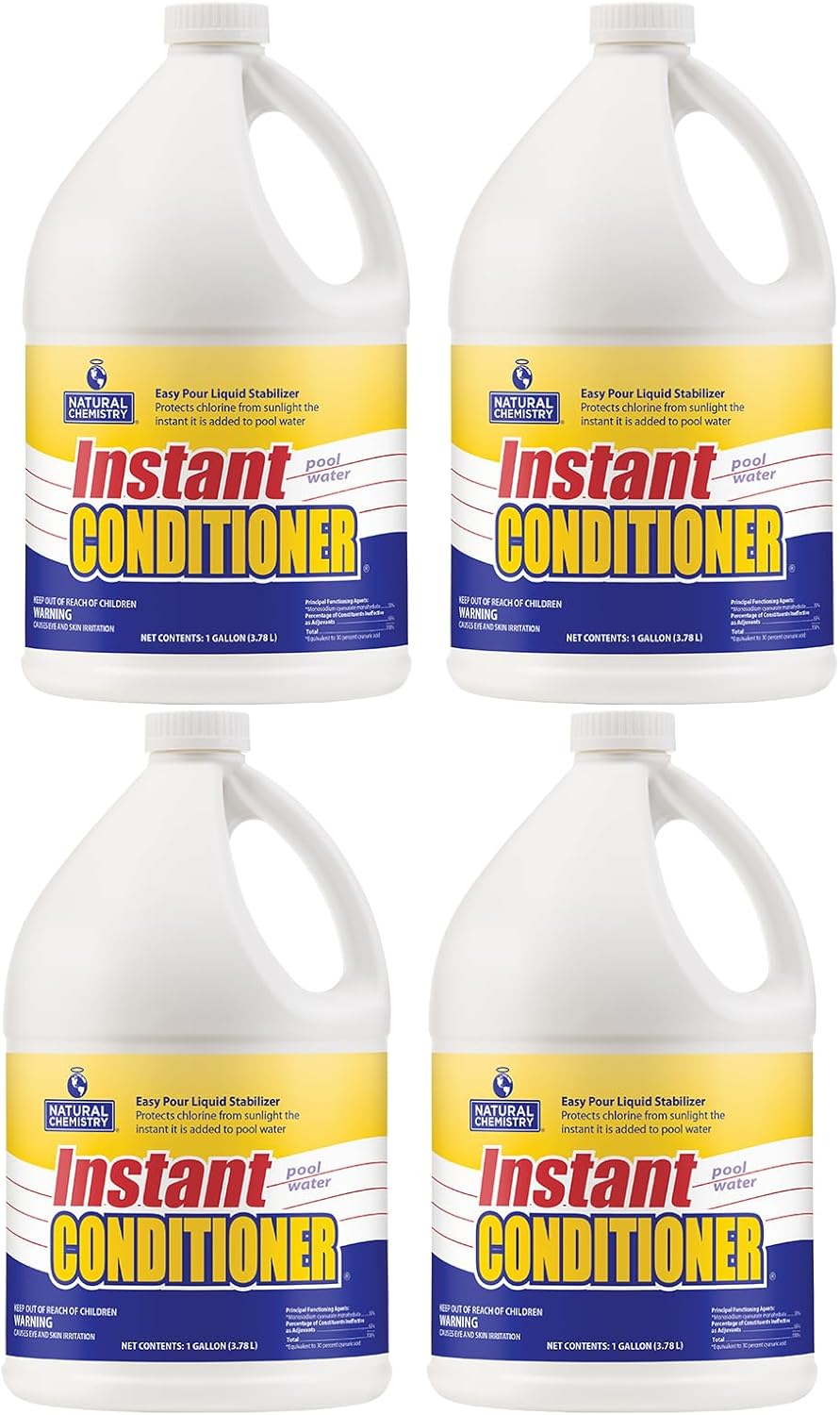 Natural Chemistry 7401 1 Gallon Liquid Swimming Pool Stabilizer and Conditioner, 4 Pack
