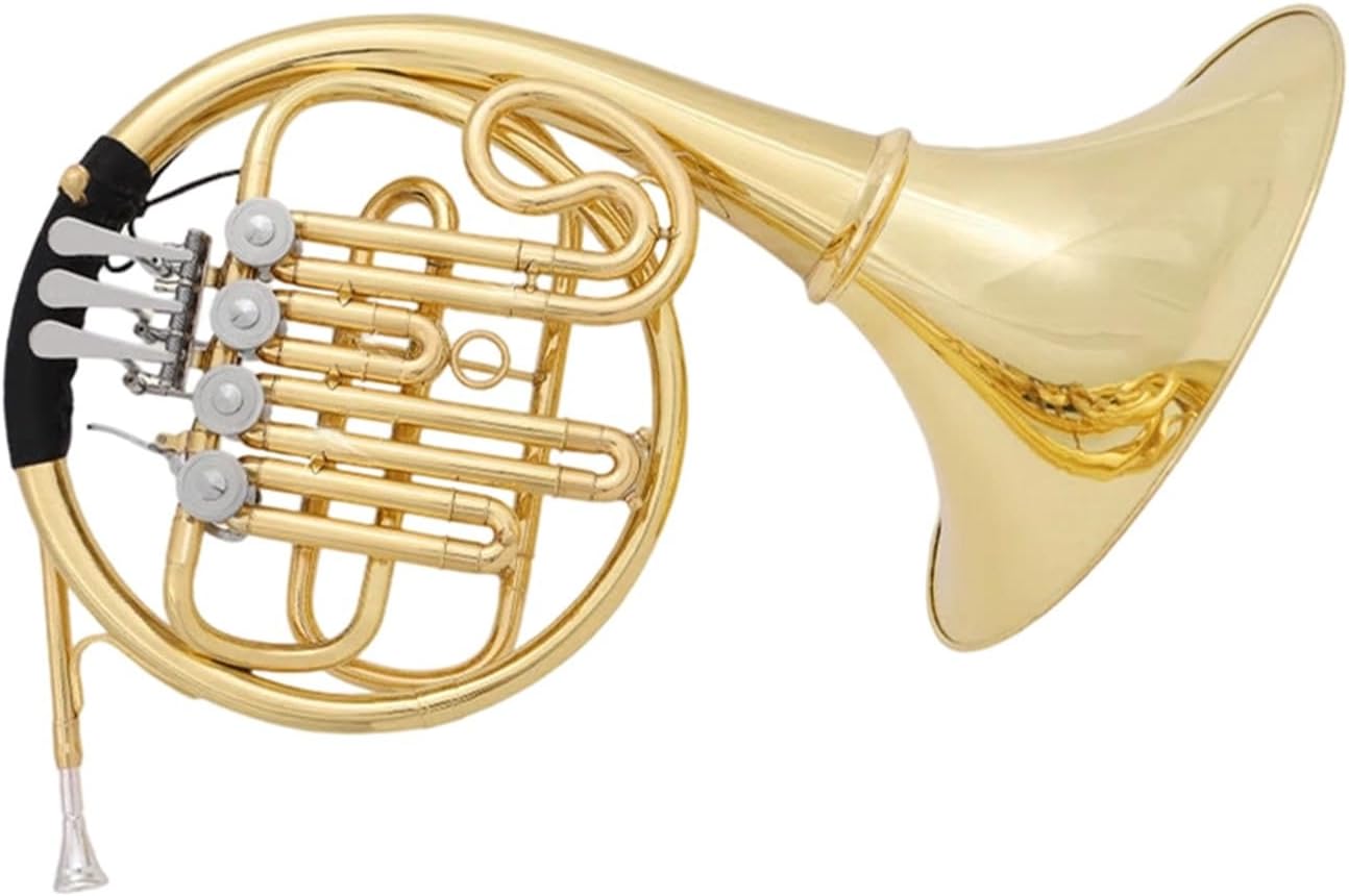 4 Key French Horn French Horn Instrument Four Key Brass Material Single Row Performance B Flat Tune Adult