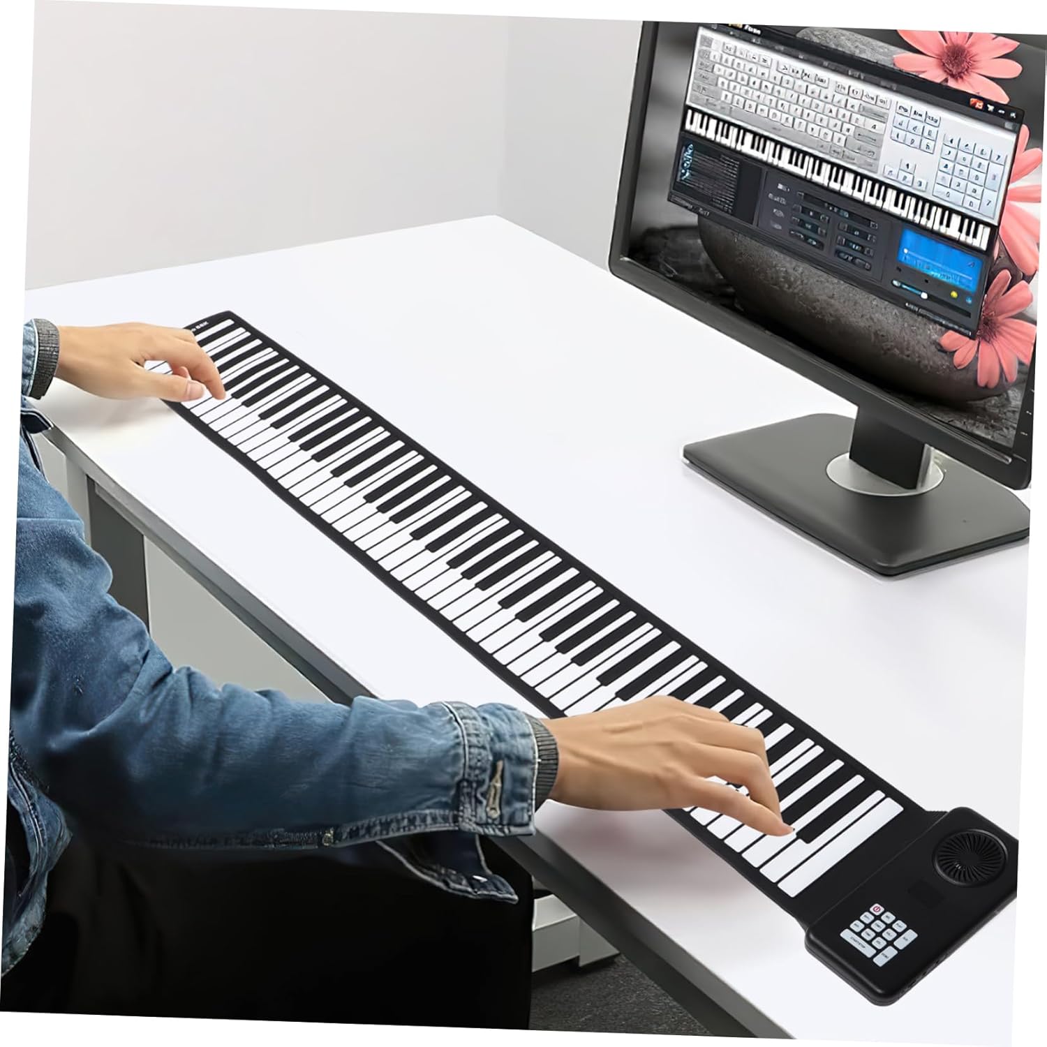 Foldable Keys Roll up Piano Portable Silicone Keyboard with Speaker for Music Practice and to Store and Transport Full Key Layout for Versatile Playing