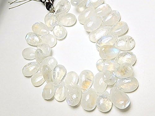 Rainbow Moonstone Gemstone. Semi Precious Gemstone Faceted Pear Briolette.13-17mm 9pcs
