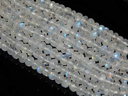 white rainbow roundelle beads 100 persent natural gemstone/size 5x3.4.mm 18