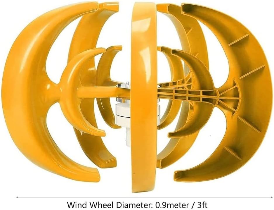 12V 24V 48V Wind Turbine Generator with Controller, Vertical Axis Windmill Generator, 5 Blades Free Energy Generator for Home Farm Street Lamps