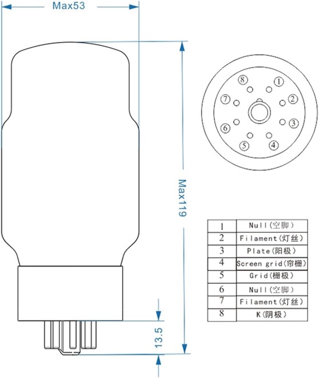 KT88-TII Tube Replaces KT88 Vacuum Tube for Precision Matching Amplifier(4 pcs)