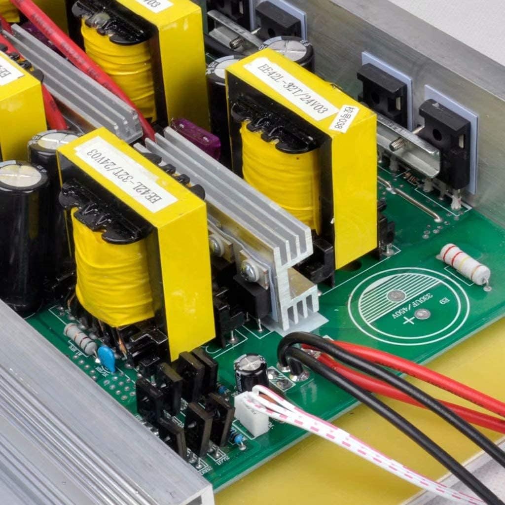 inBEKEA 5000W Pure sine Wave Inverter, DC 12V to AC 220V, 10000W Peak Power, with USB Charging Ports and 2 AC Outlet Converter for Power Failure Emergencies (24vto220v)