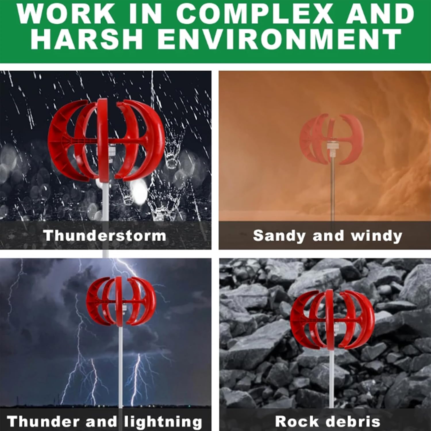 12V-220V Wind Turbine Generator,12000W 5 Blade 3 Phase AC Permanent Magnet Generator Wind Turbine Kit for Farm Power Generation (Red)