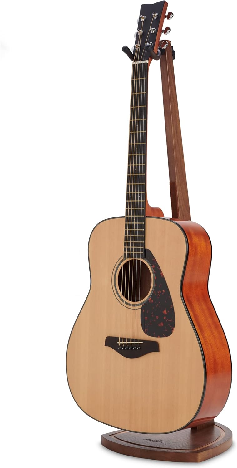 Guitar Stand, Acoustic Guitar Stand Floor, Black Walnut Wood Guitar Stand, Single Guitar Holder Stand for Electric Guitar, Banjo, Mandolin, Hanging Guitar Stands for Home Decor Studio Display