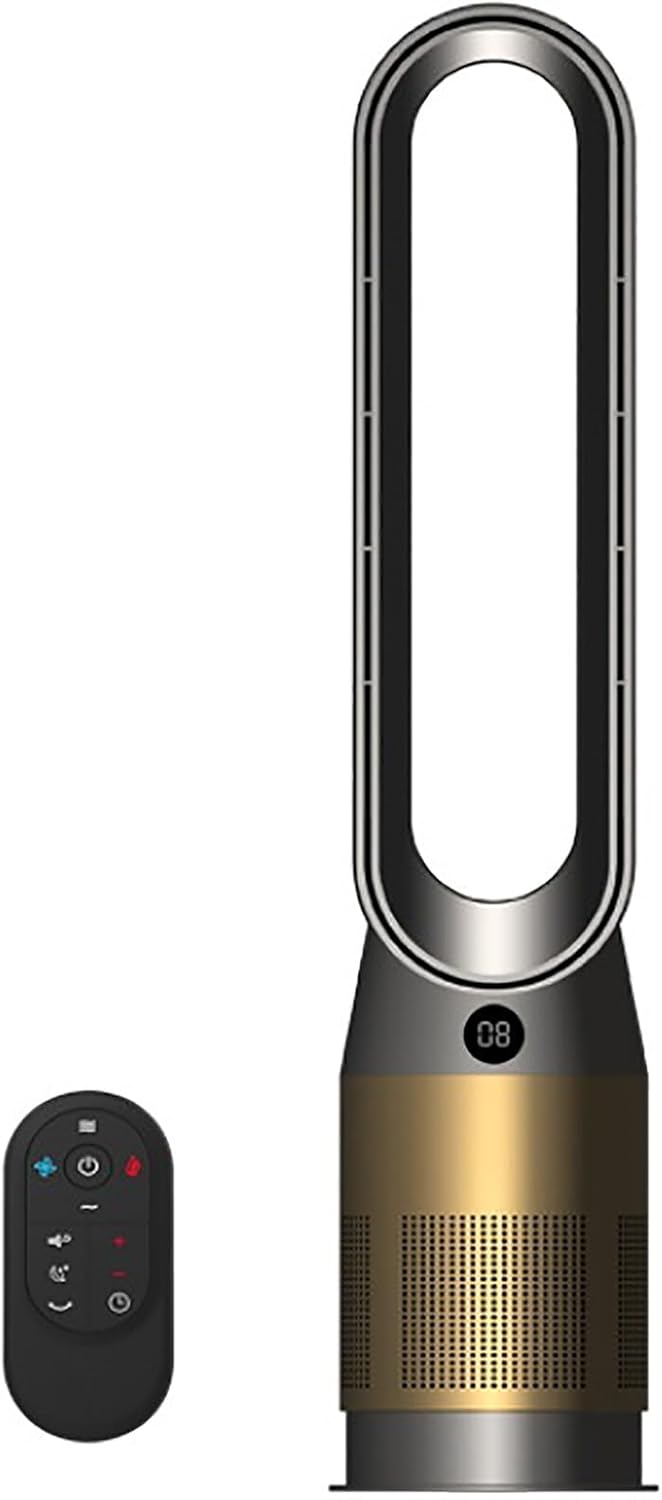 Floor Fan Air Circulation Fan Quiet Bladeless Fan Oscillating Tower Fan with Remote, 8 Speeds, 8H Timer, 80° Oscillating Pedestal Fan, Portable Cooling Fan for Bedroom, Home, Office(Gold)