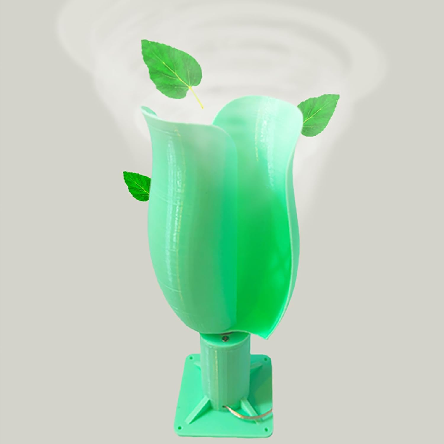 20W Wind Power Generator 1-12V Wind Generator DIY Vertical Axis Wind Turbine Model with LED Light, Three-Phase Permanent Magnet Generator for Teaching Physical Power Generation,Green,20W