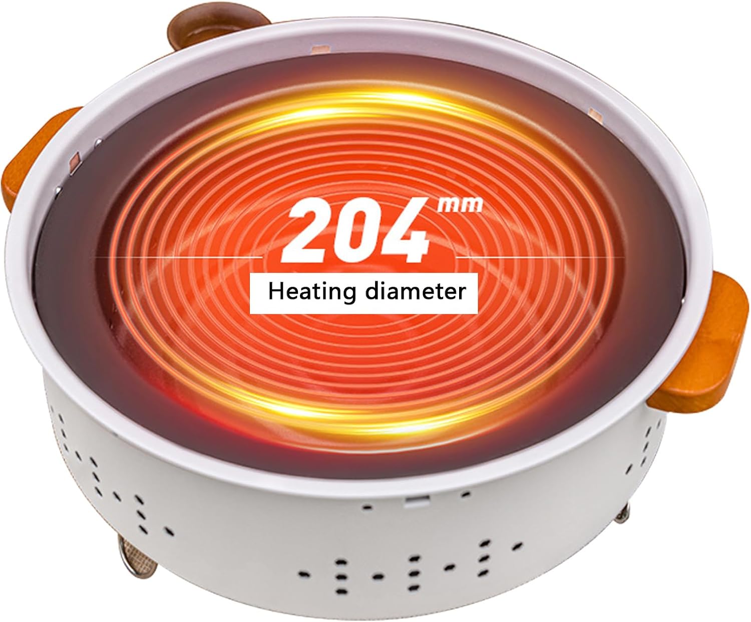 Fire Pits,Fireplace,Thickened Iron Body + Enamelled Inner Liner,Anti-Scald Handles on Both Sides,Detachable Design,Easy to Clean,with Grill Mesh and Grill Pan,33.5 x 10cm (A)