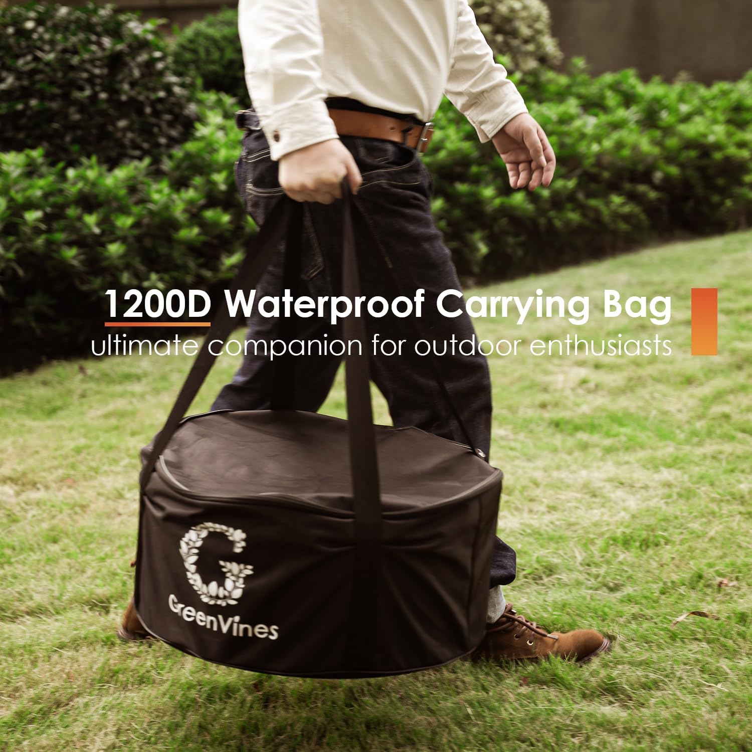 GREENVINES Smokeless-Fire-Pit | 15-Inch | 304 Stainless-Steel-Firepit | Portable Outdoor Pits with Stand for Camping | Bag & Sticks & Holders | Solo Wood Burning Bonfire | Low Smoke Stove